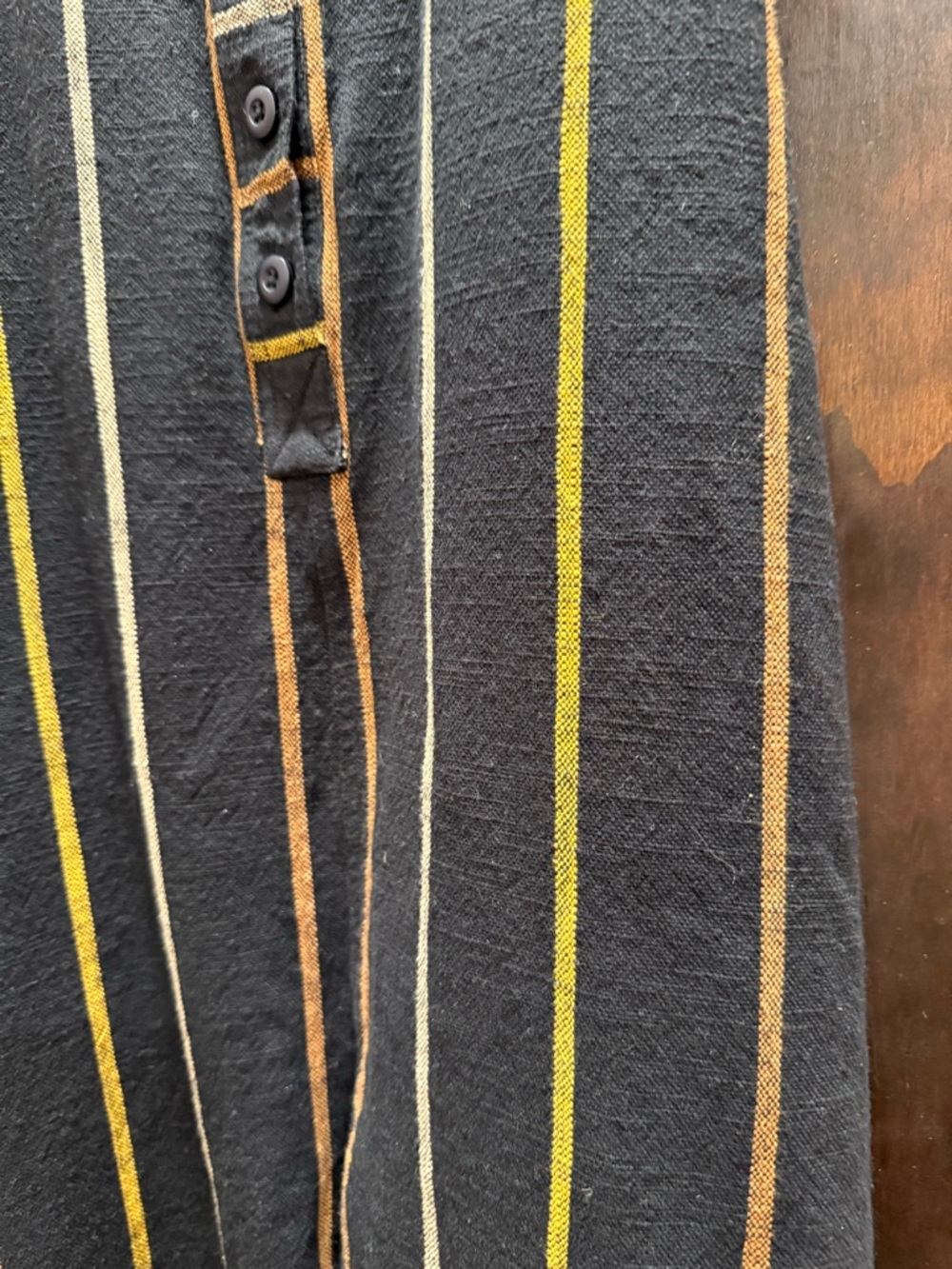 Ace & Jig black white and yellow Striped Sleeveless Jumpsuit with Button Placket - Picture 3 of 5